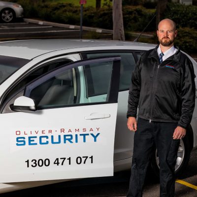 University security guard on patrol